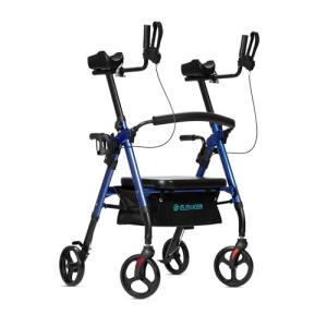 ELENKER Heavy Duty Upright Rollator Walker with Wide Seat