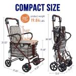Lightweight Folding Rollator with Seat and All-Terrain Wheels