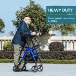 ELENKER Heavy Duty Upright Rollator Walker with Wide Seat