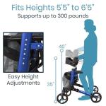 Vive Tall All-Terrain Rollator Walker with Seat
