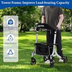 Lightweight Rollator Walker with Seat and Backrest