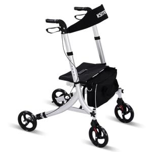Lightweight Rollator Walker with Seat and Backrest