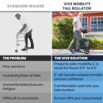 Vive Tall All-Terrain Rollator Walker with Seat