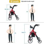 Lightweight Folding Rollator for Seniors - Heavy Duty