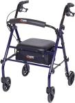 Ultralight Dark Blue Rollator Walker with Seat