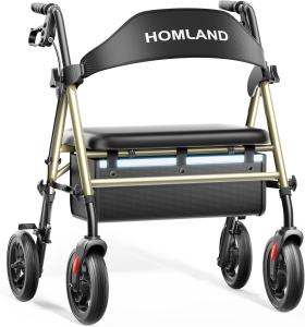 Heavy Duty 500lb Bariatric Rollator with Wide Seat