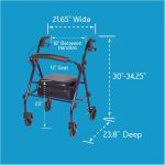 Ultralight Carbon Rollator Walker with Seat and Wheels