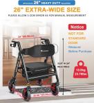 FlyingJoy Heavy-Duty Rollator with Extra Wide Seat