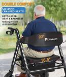 FlyingJoy Heavy-Duty Rollator with Extra Wide Seat