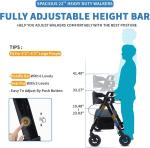 FlyingJoy Heavy-Duty Rollator with Extra Wide Seat