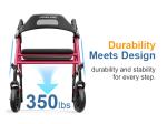 Lightweight Adjustable Carbon Rollator Walker