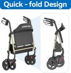 Heavy Duty 500lb Bariatric Rollator with Wide Seat