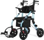 2-in-1 All-Terrain Rollator Walker & Wheelchair Combo with Seat & Footrest