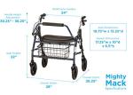 NOVA Mighty Mack Heavy Duty Rollator Walker 500 lb Weight Capacity, Blue