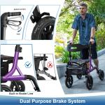All-Terrain Rollator Walker with Non-Pneumatic Tire 12" Front Rubber Wheels USA