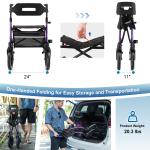 All-Terrain Rollator Walker with Non-Pneumatic Tire 12" Front Rubber Wheels USA