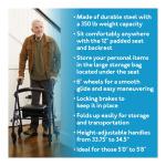 Carex Steel Rollator Walker with Seat and Wheels, Rolling Walker for Seniors,