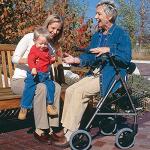 DMI Rollator Heavy Duty Walkers For Seniors | FSA and HSA Eligible | Extra Wide Seat and Backrest| Walkers For Seniors With Seat Foldable | 375 Lbs Capacity, Titanium