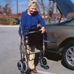 DMI Rollator Heavy Duty Walkers For Seniors | FSA and HSA Eligible | Extra Wide Seat and Backrest| Walkers For Seniors With Seat Foldable | 375 Lbs Capacity, Titanium
