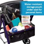 Steel Rollator Walker with Padded Seat & 350lbs Capacity for Seniors - Dark Blue