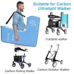 Carbon Ultralight Rollator Walker Travel Bag，Packing Bag-Ultralight, Durable, Portable ，Adjustable Shoulder & Hand Straps | Fits All Models for Carbon Fiber Walker,Carbon Rollator Accessory (Blue)