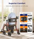 VOCIC Walkers for Seniors Z59, 2 in 1 Walker Wheelchair Combo, 400 LBS Weight Capacity, 10" All Terrain Rollator with Extra Wide Seat & Backrest, Heavy Duty Rollator with Cup Holder，FSA HSA Eligible