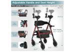 2025 StrollAid 2 In 1 Rollator Walker Transport Chair Heavy Duty 450 Lbs ..