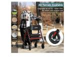 2025 StrollAid 2 In 1 Rollator Walker Transport Chair Heavy Duty 450 Lbs ..
