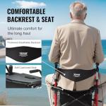 VEVOR 2 in 1 Rollator Walker & Transport Chair for Seniors, Folding Rolling Walker Wheelchair Combo & Footrests, Lightweight Aluminum Mobility Walker with Adjustable Handle, All Terrain Wheels, 300LBS