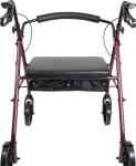 Probasics Heavy Duty Aluminum Bariatric Rollator with 8-inch Wheels with Adjustable Handles, Padded Seat & Backrest, 400 lbs. Capacity, Foldable, Under Seat Storage, for Seniors & Adults, Burgundy