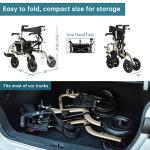 ELENKER All-Terrain 2 in 1 Rollator Walker & Transport Chair, Folding Wheelchair with All 10” Wheels for Seniors, Reversible Backrest & Detachable Footrests, Champagne