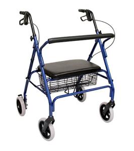 Karman Healthcare R-4700W-BL Extra Wide Steel Rollator, Blue, 8" Heavy Duty Casters