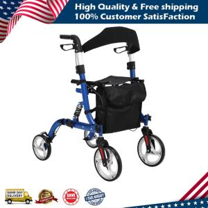 2 in 1 Rollator Walker & Transport Chair Foldable Walker Wheelchair Combo 330LBS
