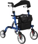 2 in 1 Rollator Walker & Transport Chair Foldable Walker Wheelchair Combo 330LBS