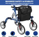 2 in 1 Rollator Walker & Transport Chair Foldable Walker Wheelchair Combo 330LBS