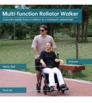 ELENKER All Terrain Heavy Duty Rollator Walker Wheelchair Combo Wide, Purple 