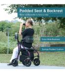 ELENKER All Terrain Heavy Duty Rollator Walker Wheelchair Combo Wide, Purple 