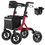Walkers for Seniors, Rollator Walker with Seat, 4x 10" Rubber Wheels All Terrain