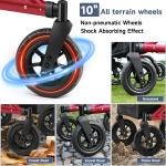 Walkers for Seniors, Rollator Walker with Seat, 4x 10" Rubber Wheels All Terrain