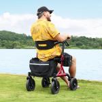 Walkers for Seniors, Rollator Walker with Seat, 4x 10" Rubber Wheels All Terrain
