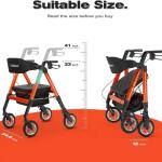 2026 OasisSpace Heavy Duty Pneumatic Rollator Walker 450 LBS