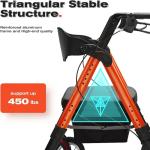2026 OasisSpace Heavy Duty Pneumatic Rollator Walker 450 LBS