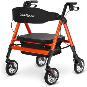 2026 OasisSpace Heavy Duty Pneumatic Rollator Walker 450 LBS