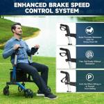 Aluminum Heavy-Duty Rollator Walkers for Seniors with Seat, 300 lbs. Weight Capacity, Lightweight 4 Wheel Walker, 8" Wheels, Foldable Adult Walker, Adjustable Height Rolling Walker with Brakes