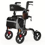 Heavy Duty Rollator Walker 350lb All-Terrain Adjustable Height Walker for Senior