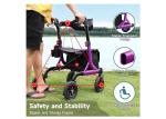 MAXWALK All-Terrain Rollator Walker Non-Pneumatic Tire 8inch Wheels Purple