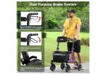 MAXWALK All-Terrain Rollator Walker Non-Pneumatic Tire 8inch Wheels Purple