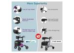 MAXWALK All-Terrain Rollator Walker Non-Pneumatic Tire 8inch Wheels Purple