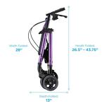 NOVA Medical Products Star Heavy Duty Bariatric Rollator Walker with Extra Wide Padded Seat, 8” Wheels, Fold Lock Feature with Adjustable Seat Height & 450 lbs. Weight Capacity, Standard Size, Purple
