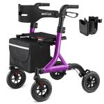 MAXWALK All-Terrain Rollator Walker Non-Pneumatic Tire 8inch Front Rubber Wheels